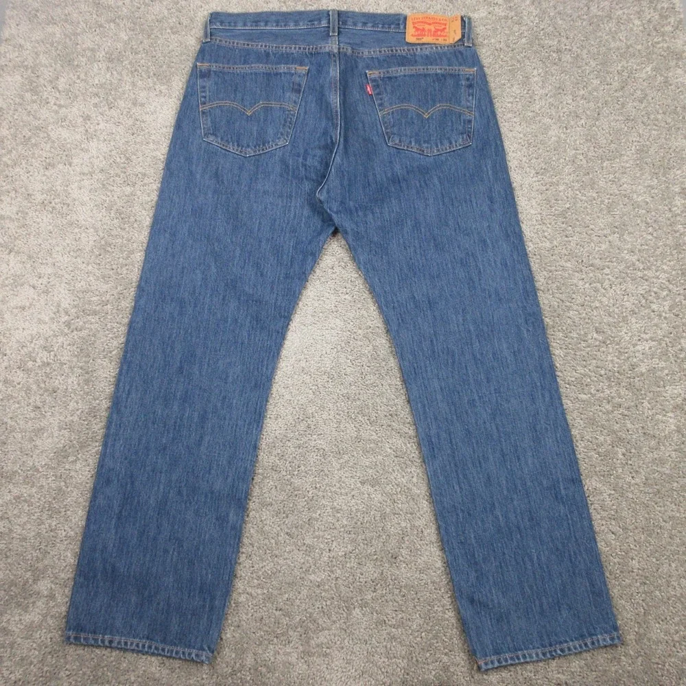 Levis Jeans Mens 36x30 Blue 501 Button Fly Original‎ Stone WashDenim Pants